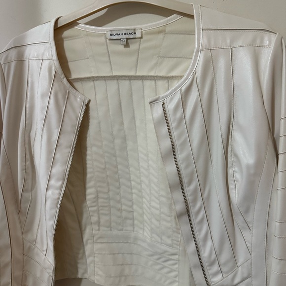 Silvian heach white leather jacket from Italy - Picture 2 of 3